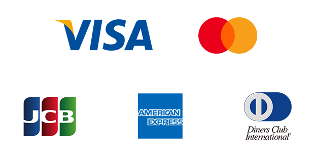 VISA/Mastercard/JCB/AMERICAN EXPRESS/Diners Club INTERNTIONAL